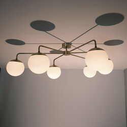 Lord Asymmetric Ceiling, brass/opal, Rubn