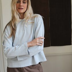 PAULINE POLO, cloud blue stripe, Studio Feder