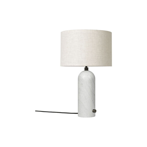 Gravity Table Lamp, white marble/canvas, GUBI