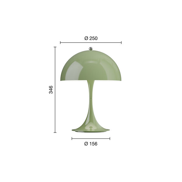 Panthella 250 Portable bordlampe, opaque moss green, Louis Poulsen