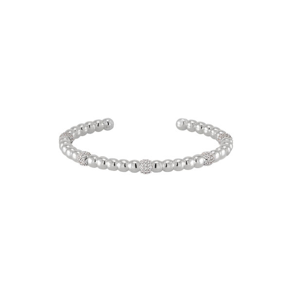 LUMI PEARL bracelet, rhodium white, bangle up