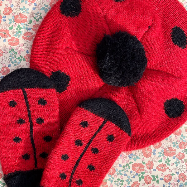 Ladybug Beret, barbados cherry, Konges Sl&oslash;jd