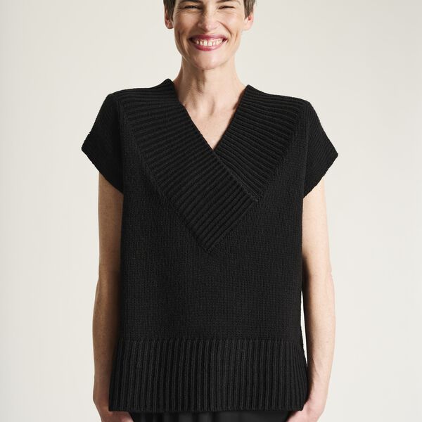 Nitto &aelig;rmel&oslash;s bluse, black, BITTE KAI RAND