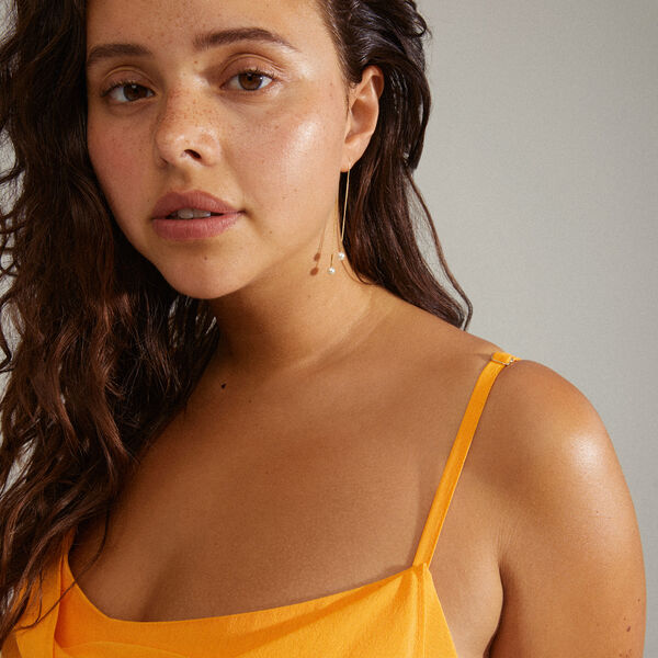 EUONIA Pearl Chain &Oslash;reringe, gold plated, Pilgrim