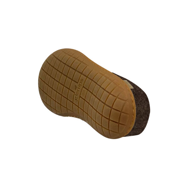Filttøffel med naturgummisål, naturbrun, Glerups