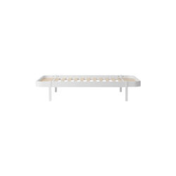 Wood lounger seng 120 cm, hvid, Oliver Furniture
