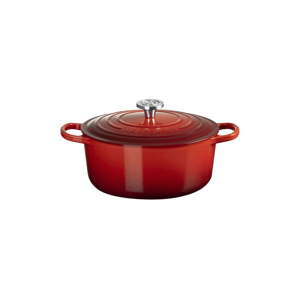Signature st&oslash;bejern rund gryde | 26 cm | Cerise, Le Creuset