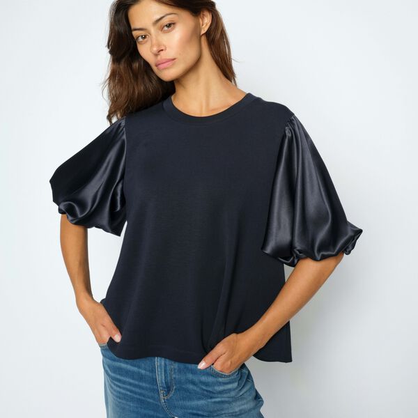 MMDuba O-SS Satin Sweatshirt, salute navy, MOS MOSH