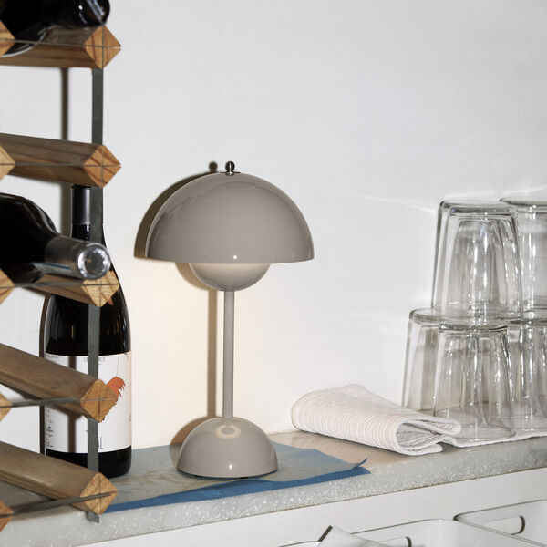 Flowerpot VP9 Portable Table Lamp, grey beige, &Tradition