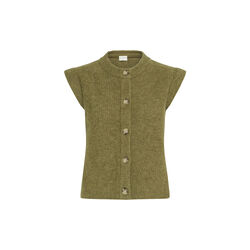 IRSILVI Waistcoat, green moss melange, Atelier Rêve