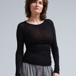 Elvira Bluse, black, Seamless Basic