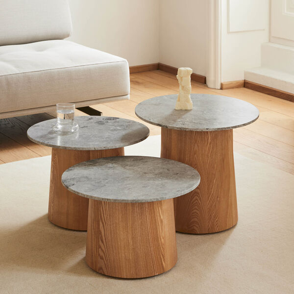 Niveau sofabord Ø 45 cm, Tundra Grey/oiled ash Niveau sofabord Ø 45 cm, Tundra Grey/oiled ash, Fredericia Furniture