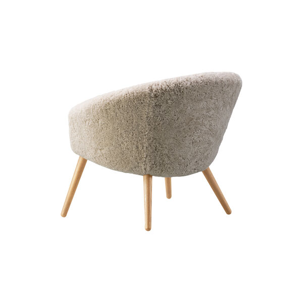 Ditzel loungestol, hvid/lakeret eg, Fredericia Furniture