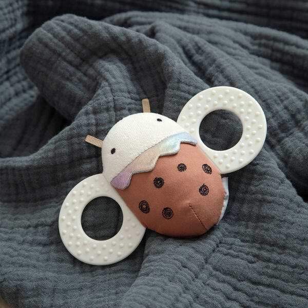 Mariehønen Luca aktivitetsrangle med spejl, dark orange, Sebra