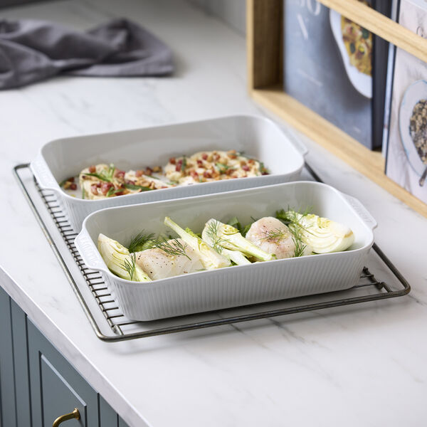 Pliss&eacute; Fads&aelig;t dybt 2 stk., hvid, Pillivuyt