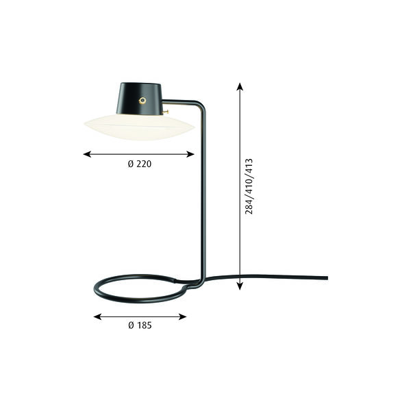 AJ Oxford bordlampe, opal, Louis Poulsen