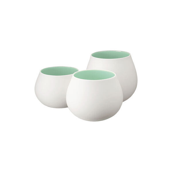 Fyrfadsstager, hvid/mint, Ditte Fischer Copenhagen