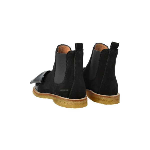 Chelsea støvle, black/black elastic, ANGULUS
