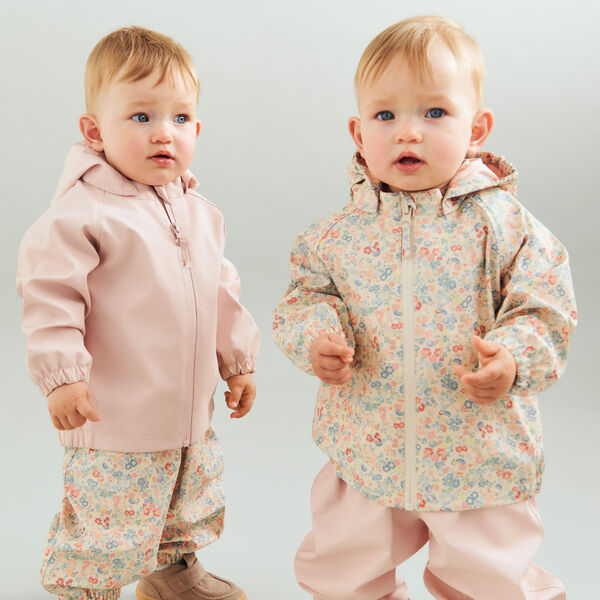 Rainwear Chardy Jacket, flowers and seashells, Wheat