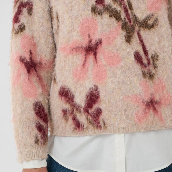 UliceSZ Pullover, tan winetasting blooms, Saint Tropez
