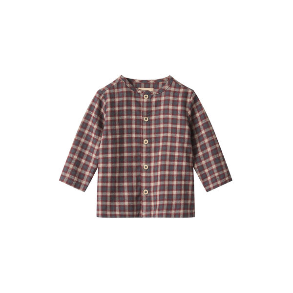 Shirt Shelby, blue holiday check, Wheat
