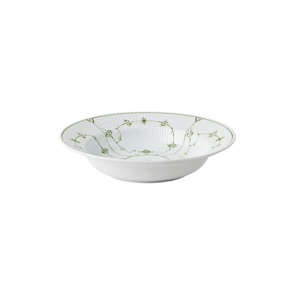 Gr&oslash;n Musselmalet Riflet Dyb tallerken &Oslash; 23 cm, Royal Copenhagen
