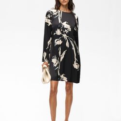 MeadowIW Short Dress, black painted flower, InWear