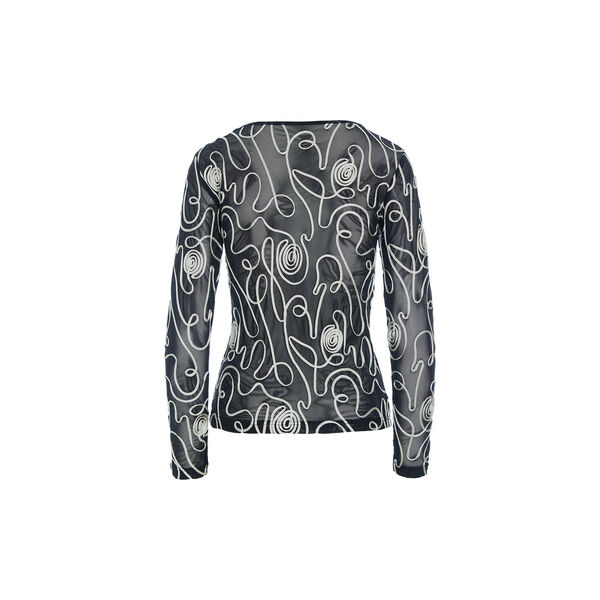 Twirl mesh mesh t-shirt, black/ivory twirl, BITTE KAI RAND