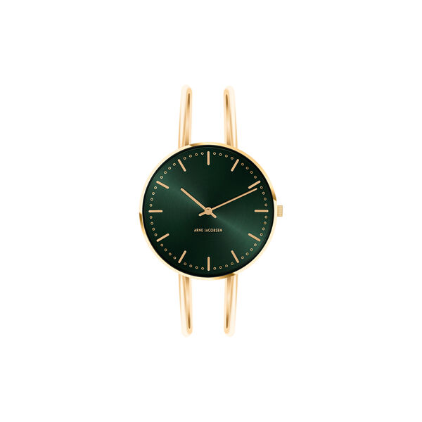 City Hall Evergreen Bangle armb&aring;ndsur, green/gold/gold, Arne Jacobsen Watches