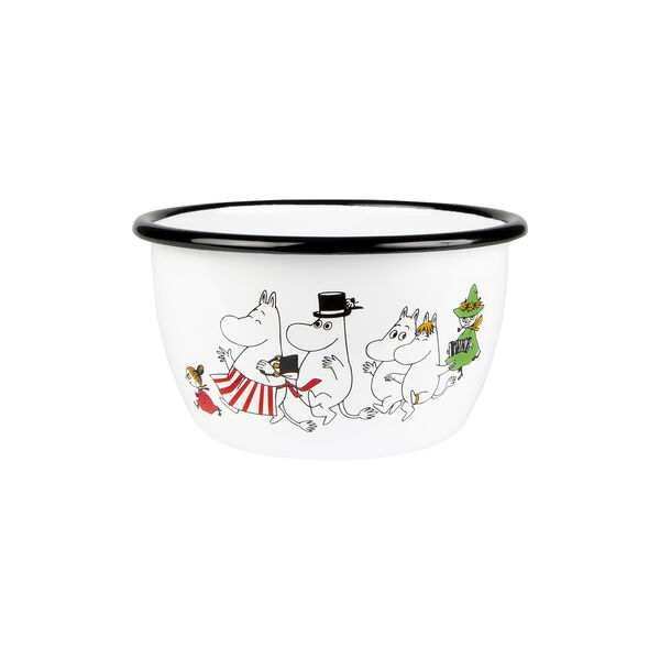 Mumidalen emaljeskål, hvid, Muurla