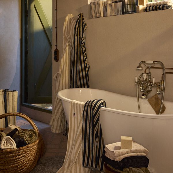 Unisex Cotton Hoodie Robe, lt beige/off white, Lexington