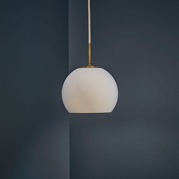Ball Glass Pendant, opal white, FRANDSEN