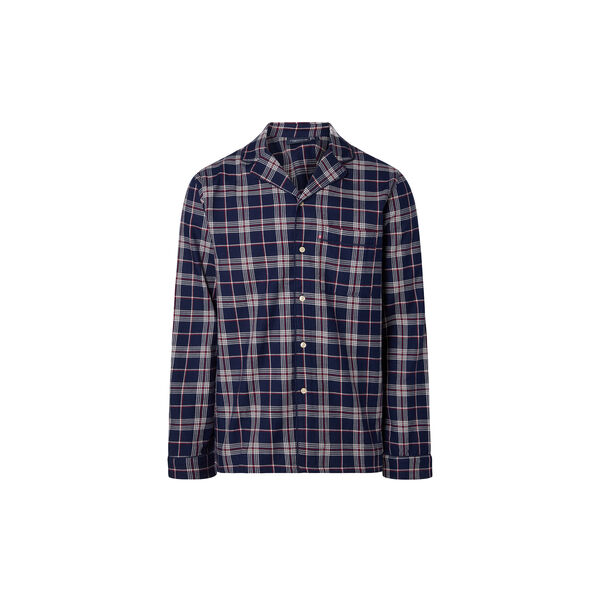 Checked Flannel Pajama Set, blue multi check, Lexington