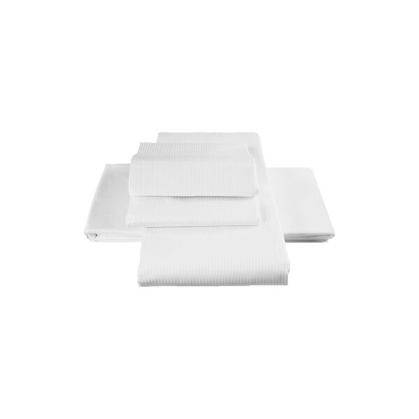 Satinvævet smal strib babydynebetræk, hvid Satinvævet smal strib babydynebetræk, hvid, Geismars Væverier