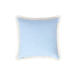 Linen Blend Fringe Pillow Cover, blue, Lexington