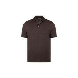 Polo Shirt Linen Stretch , dark brown, Stenstr&ouml;ms