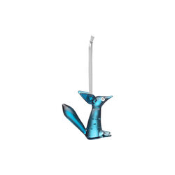 Vulpes ornament siddende, st&aring;lbl&aring;, Iittala