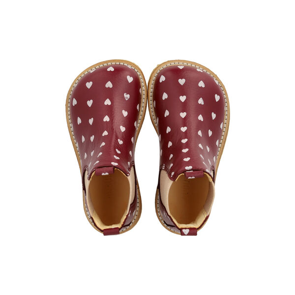 Klassisk Chelsea støvle, berry hearts/rose elastic, ANGULUS