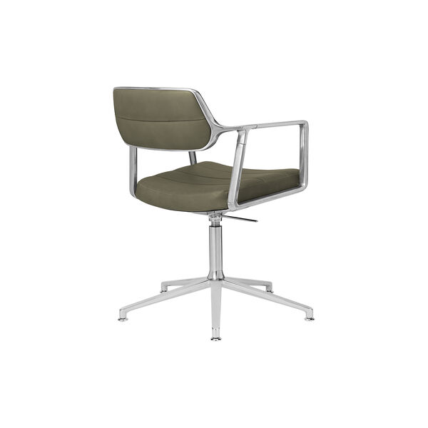 VIPP453 Swivel+ Chair with Gliders, bosco green/polished aluminium, Vipp