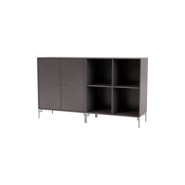 PAIR klassisk sk&aelig;nk med ben i krom, 35 coffee, Montana Furniture