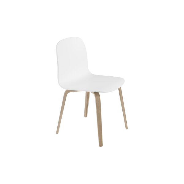 Visu Chair with Wood Base, white/oak, Muuto