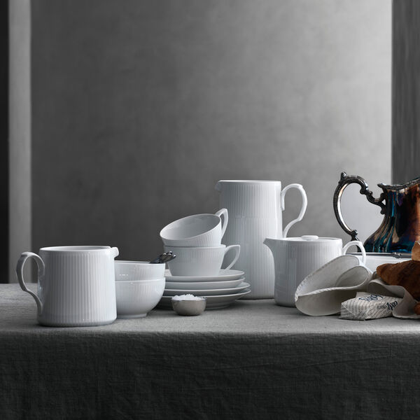 Hvid Riflet kande 1,5 L Hvid Riflet kande 1,5 L, Royal Copenhagen