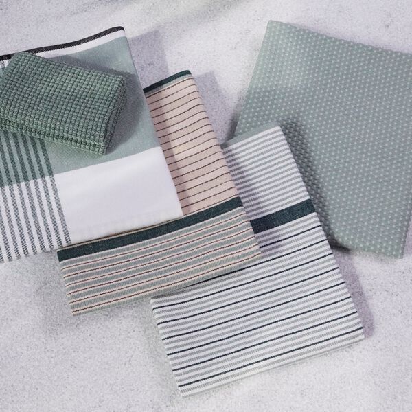 BECKER 63 Tea Towel | Sage Green | Viskestykke, Georg Jensen Damask
