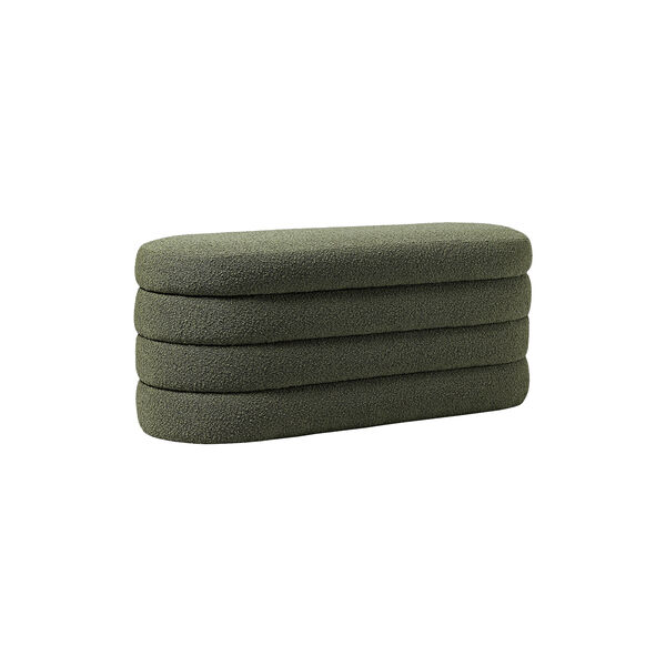 Alto bænk med opbavaring, bouclé mørkegrøn, Westwing Collection