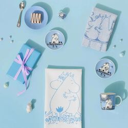 Mumi mini tallerken K&aelig;rlighed, blue, Moomin Arabia