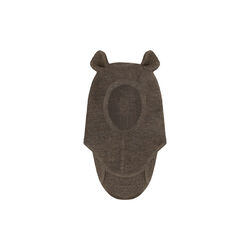 Balaclava Ears Wool Rib, brown melange, HUTTEliHUT