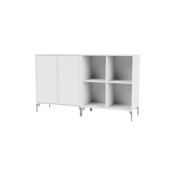 PAIR klassisk sk&aelig;nk med ben i krom, 38 snow, Montana Furniture