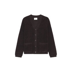 Fleece Cardigan, deep truffle, NN.07