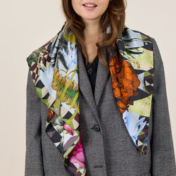 DECOUPAGE Tørklæde, light blue, Bella Ballou