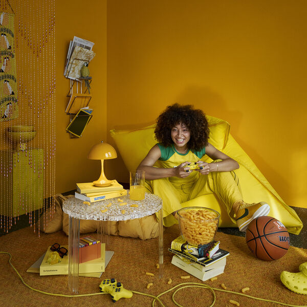 Panthella 160 Portable bordlampe, opaque yellow, Louis Poulsen